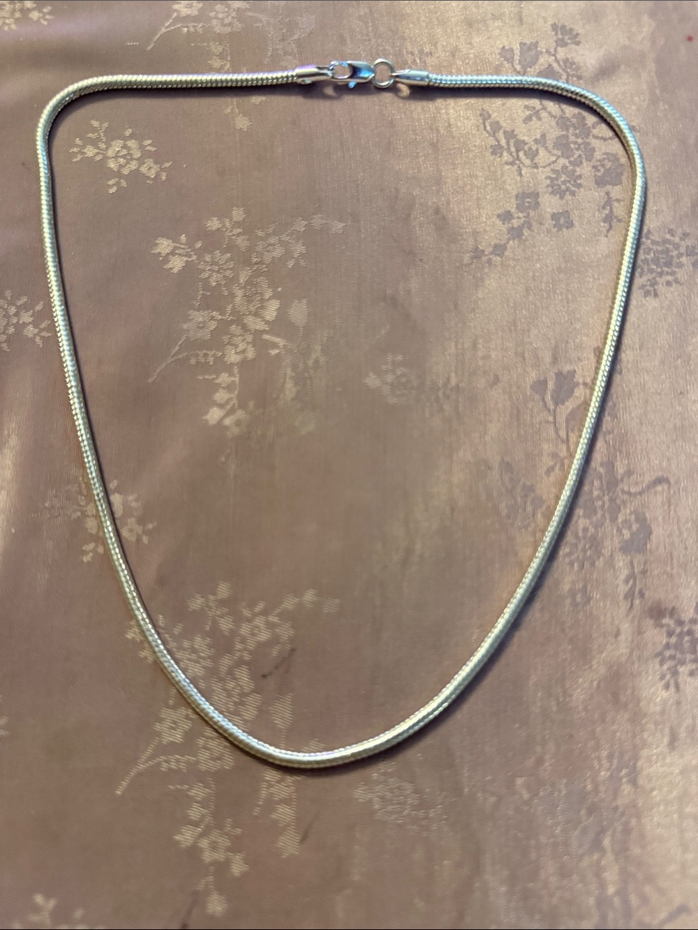 Sterling Silver Snake Chain Necklace  heavy, and 16 inches